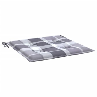 Tuinstoelkussens 2 st 40x40x3 cm oxford stof ruitpatroon grijs 5