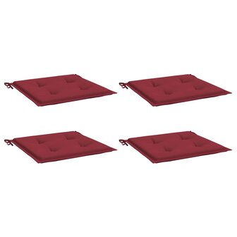 Tuinstoelkussens 4 st 50x50x3 cm oxford stof wijnrood 3