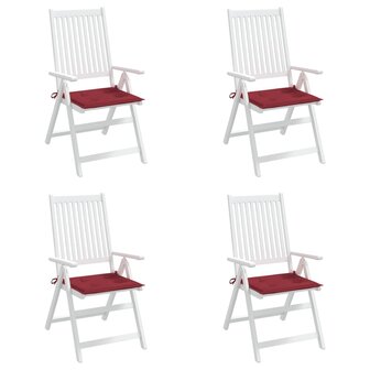 Tuinstoelkussens 4 st 50x50x3 cm oxford stof wijnrood 4