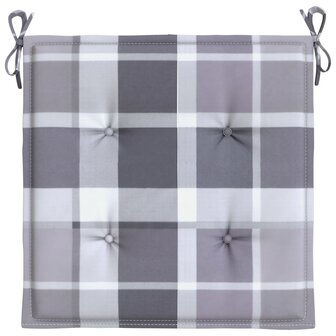 Tuinstoelkussens 2 st 50x50x3 cm oxford stof ruitpatroon grijs 5