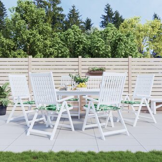 Stoelkussens 6 st bladpatroon 40x40x3 cm stof 1