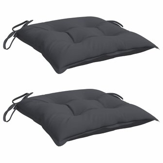 Stoelkussens 2 st 40x40x7 cm oxford stof antracietkleurig 3