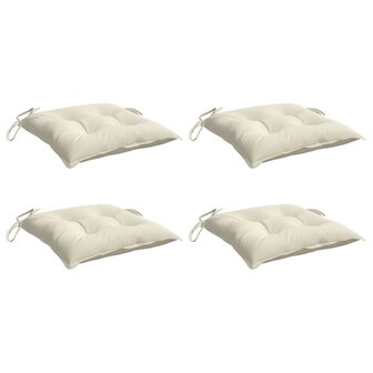 Stoelkussens 4 st 40x40x7 cm oxford stof cr&egrave;mewit 3