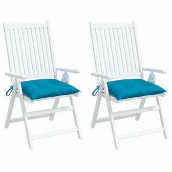 Stoelkussens 2 st 40x40x7 cm oxford stof lichtblauw 4