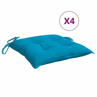 Stoelkussens 4 st 40x40x7 cm oxford stof lichtblauw 2