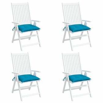 Stoelkussens 4 st 40x40x7 cm oxford stof lichtblauw 4