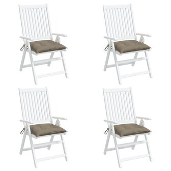Stoelkussens 4 st 40x40x7 cm oxford stof taupe 4