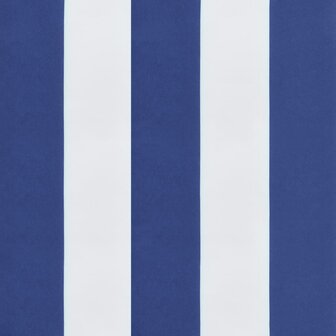 Stoelkussens 2 st gestreept 40x40x7 cm stof wit en blauw 8