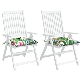 Stoelkussens 2 st 40x40x7 cm stof meerkleurig 4