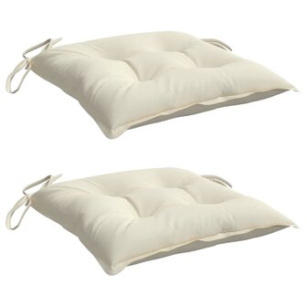 Stoelkussens 2 st 50x50x7 cm oxford stof cr&egrave;mewit 3