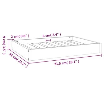 Hondenmand 71,5x54x9 cm massief grenenhout 8