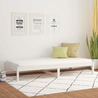 Slaapbank zonder matras 80x200 cm massief grenenhout wit 1