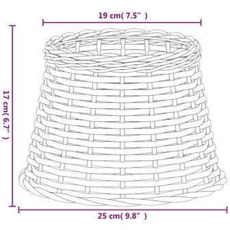 Lampenkap &Oslash;25x17 cm wicker wit 6