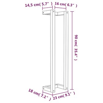 Handdoekenrek 23x18x90 cm massief grenenhout wit 8