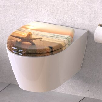 SCH&Uuml;TTE Toiletbril met soft-close SEA STAR duroplast met print 2