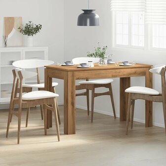 Eettafel 120x60x76 cm bewerkt hout artisanaal eikenkleur 3
