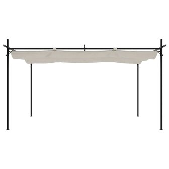 Pergola met uitschuifbaar dak 395x292x230 cr&egrave;mekleurig 3