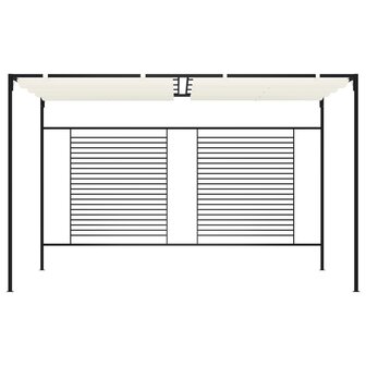 Prieel met uittrekbaar dak 180 g/m&sup2; 3x4x2,3 m cr&egrave;mekleurig 2