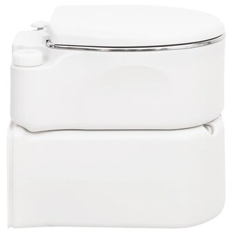 Campingtoilet ge&iuml;ntegreerd 24+17 L HDPE en staal wit       4