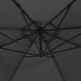 Zweefparasol met LED en stalen paal 300 cm zwart 9