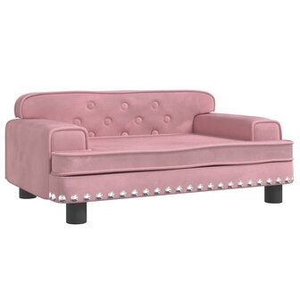 Kinderbank 70x45x30 cm fluweel roze 2