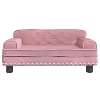 Kinderbank 70x45x30 cm fluweel roze 3