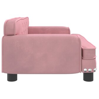 Kinderbank 70x45x30 cm fluweel roze 4