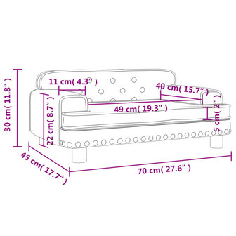 Kinderbank 70x45x30 cm fluweel roze 7