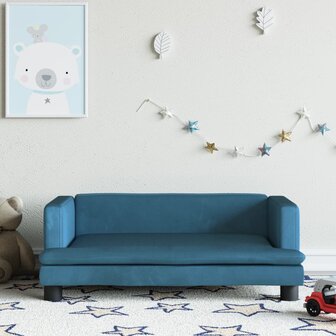 Kinderbank 80x45x30 cm fluweel blauw 1