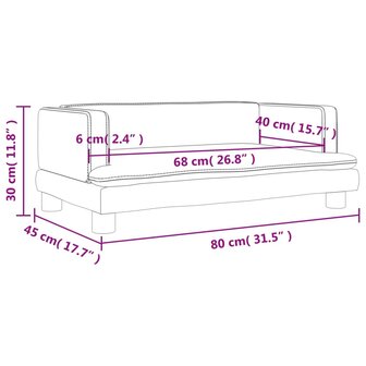 Kinderbank 80x45x30 cm fluweel blauw 7