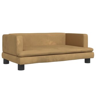 Kinderbank 80x45x30 cm fluweel bruin 2