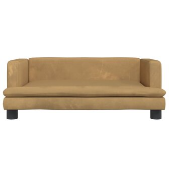 Kinderbank 80x45x30 cm fluweel bruin 3