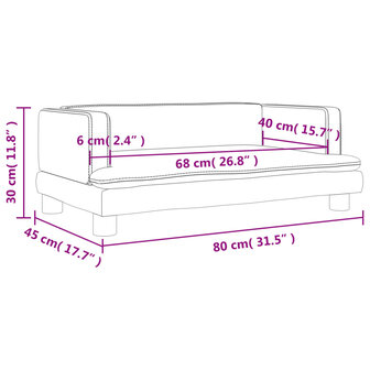 Kinderbank 80x45x30 cm fluweel bruin 7