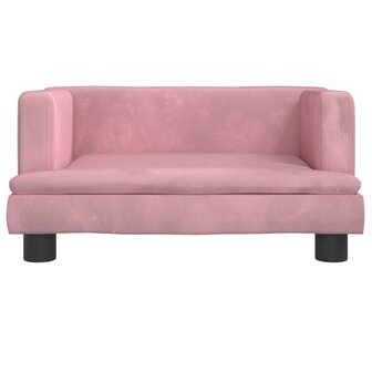 Kinderbank 60x40x30 cm fluweel roze 3