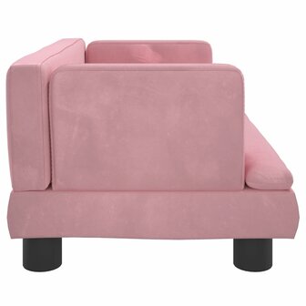 Kinderbank 60x40x30 cm fluweel roze 4