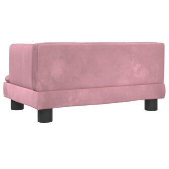 Kinderbank 60x40x30 cm fluweel roze 5