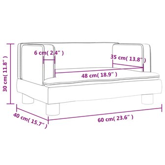 Kinderbank 60x40x30 cm fluweel roze 7