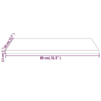 Bureaublad 80x40x2,5 cm massief grenenhout wit 7