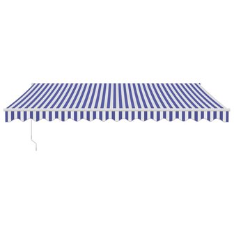 Luifel automatisch uitschuifbaar 4x3 m blauw en wit 3