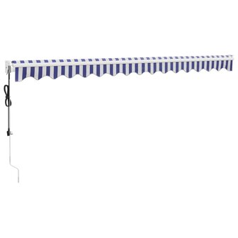 Luifel automatisch uitschuifbaar 4x3 m blauw en wit 6