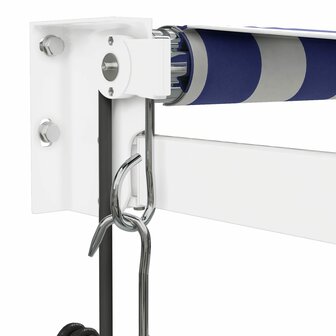 Luifel automatisch uitschuifbaar 4x3 m blauw en wit 7