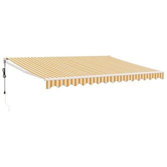 Luifel automatisch uitschuifbaar 4x3 m geel en wit 2