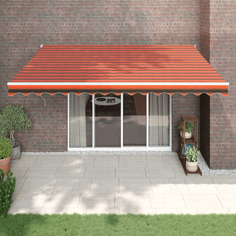 Luifel automatisch uitschuifbaar 4x3 m oranje en bruin 1
