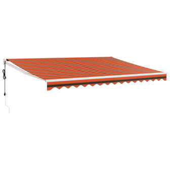 Luifel automatisch uitschuifbaar 4x3 m oranje en bruin 2