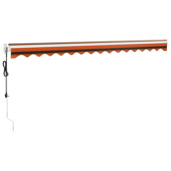 Luifel automatisch uitschuifbaar 4x3 m oranje en bruin 6