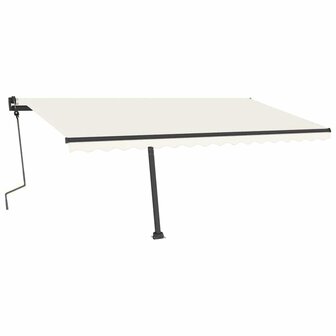 Luifel handmatig uittrekbaar met LED 450x300 cm cr&egrave;mekleurig 3