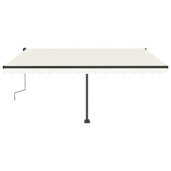 Luifel handmatig uittrekbaar met LED 450x300 cm cr&egrave;mekleurig 4