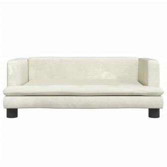 Kinderbank 80x45x30 cm fluweel cr&egrave;mekleurig 3