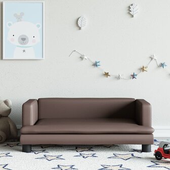 Kinderbank 80x45x30 cm kunstleer bruin 1