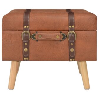 Opbergkruk 40 cm kunstleer tan 3
